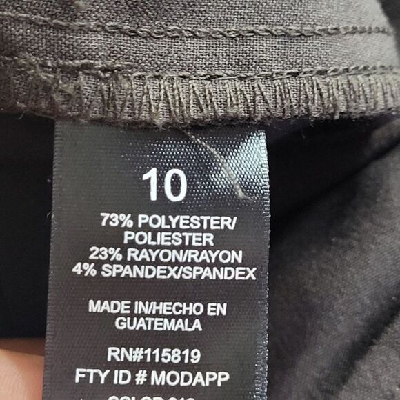 Vintage 90s Nicole Miller Flare Dress Pants 10 Brown High-Rise Stretch Career - Picture 10 of 12